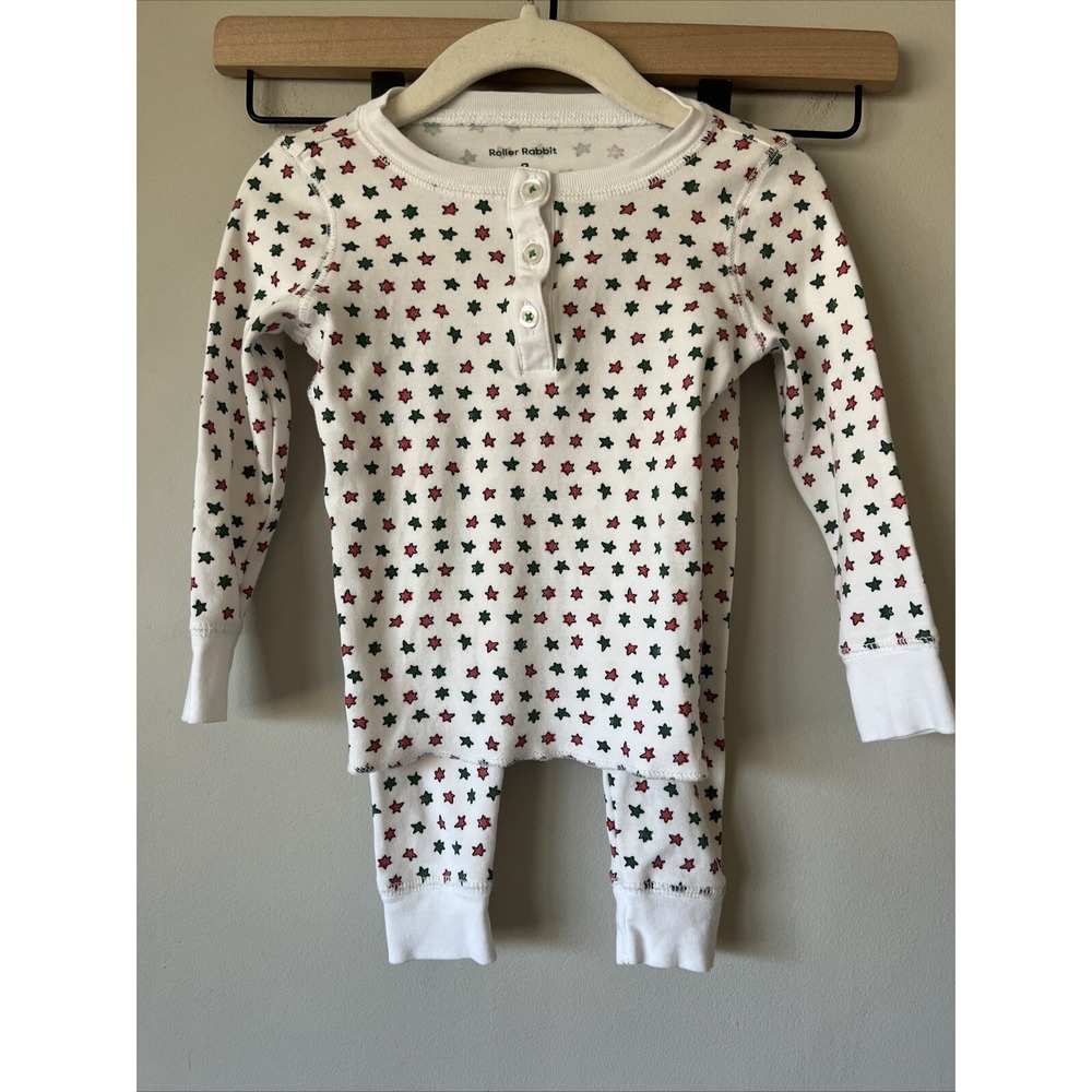 Roller Rabbit Star Pajama Set Size 2 Years Toddler Lightweight 100% Cotton